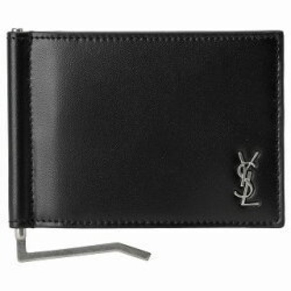 Saint Laurent Bill Monogram Black Money Bifold Wallet Clip YSL - Picture 1 of 3